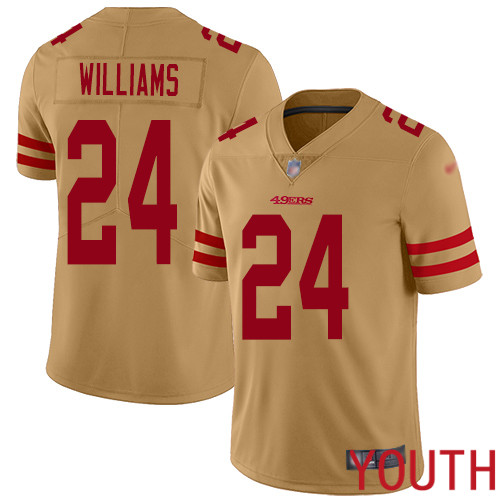 San Francisco 49ers Limited Gold Youth K Waun Williams NFL Jersey #24 Inverted Legend